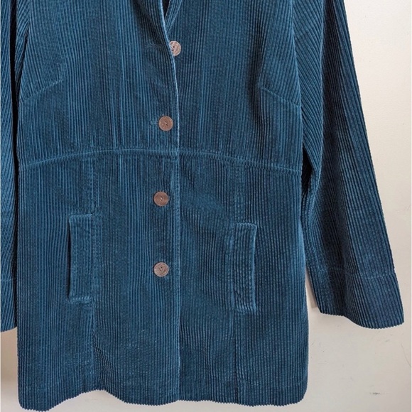 Coat J. JILL Jacket Corduroy Teal Blue Green Cotton Velvet Size Small Petite SP - Picture 13 of 13